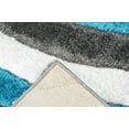 thumbnail image 3 of Planet Rugs Shaggy Plush Rug 5'2" x 7'5" Modern Turquoise Abstract Pattern, 3 of 8