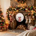 thumbnail image 2 of Welcome Sign for Front Door, Merry Christmas Round Metal Wall Art Wreaths, Winter Red Boots Stars Berry Leaves Outdoor Indoor Wall Hanging Sign for Porch Decor Housewarming Gifts 5.9 Inch, 2 of 8