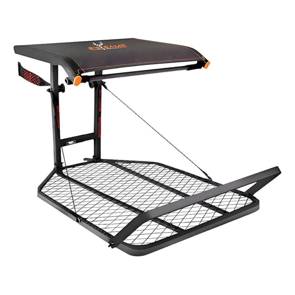 Big Game Captain Hang-On Treestand, Lightweight Steel Construction with 14 x 8 in. -Back Flex-Tek Seat, 300 lbs Weight Rating