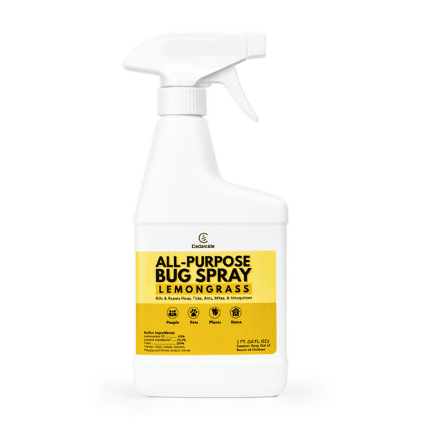 Cedarcide All-Purpose Bug Spray - Lemongrass (Pint) | Insect Repellent For People, Plants, Homes, and Pets | Made with Pure Essential Oils and ...