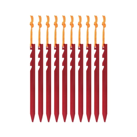 

BESTHUA 10pcs Tent Stakes Pegs - Aluminum Alloy Ground Pegs with Reflective Pull Ropes | Heavy Duty Multi-tooth Triangular Floor Nails | Ultra-light Tent Canopy Accessories