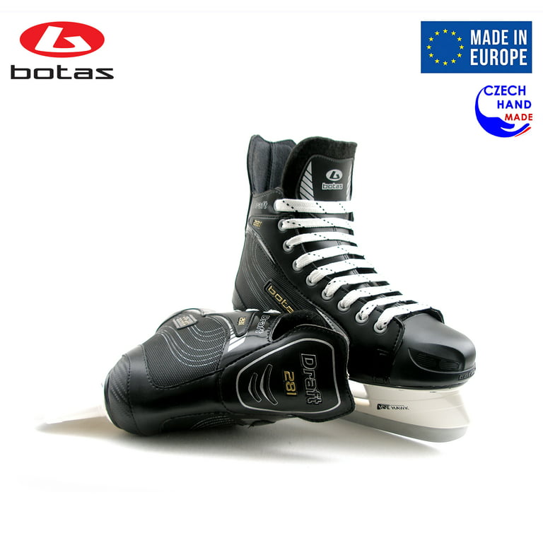 Botas - Draft 281 - Men's Ice Hockey Skates | Made in Europe (czech Republic) | Color: Black, Size adult 7