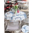 thumbnail image 5 of Outdoor Tablecloth with Umbrella Hole for Patio/Picnic/Party/Camping, Navy Blue Conch Waterproof Table Cloth Round Cover Washable, Coastal Summer Ocean Nautical (Dia 54"), 5 of 9