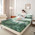 thumbnail image 4 of Manfei Tree Print 3pcs Twin Sheet Sets for Teens Boys Girls,Botanical Theme Twin Fitted Sheet,Jungle Plants Breathable Flat Sheet,Luxury Bedroom Decor, 4 of 7
