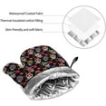 thumbnail image 6 of Oven Mitts and Pot Holders Sets of 4, Sugar Skulls Floral Kitchen Gloves for Cooking Baking Hippie Flowers Hot Pads BBQ Potholders, 6 of 6