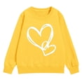thumbnail image 3 of GiLiling Girls Preppy Heart Sweatshirt, Cute Oversized Pullover, Kids Valentine's Day Graphic Crewneck Athletic Sweater with Pocket (Yellow, 13-14 Years), 3 of 7