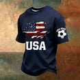 thumbnail image 2 of USA Soccer Jersey T-Shirt for Men 2026 World Soccer Game National Team 2D Graphic Crew Neck Short Sleeve Tee Navy M, 2 of 4