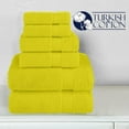 thumbnail image 4 of Elegant Comfort Cotton 6-Piece Towel Set, Includes 2 Washcloths, 2 Hand Towels and 2 Bath Towels, 100% Turkish Cotton - Highly Absorbent and Super Soft Towels for Bathroom, Yellow, 4 of 7
