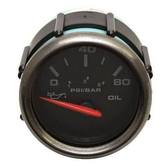Faria Boat Oil Pressure Gauge GP7763A | Trophy 2 Inch Metallic Black