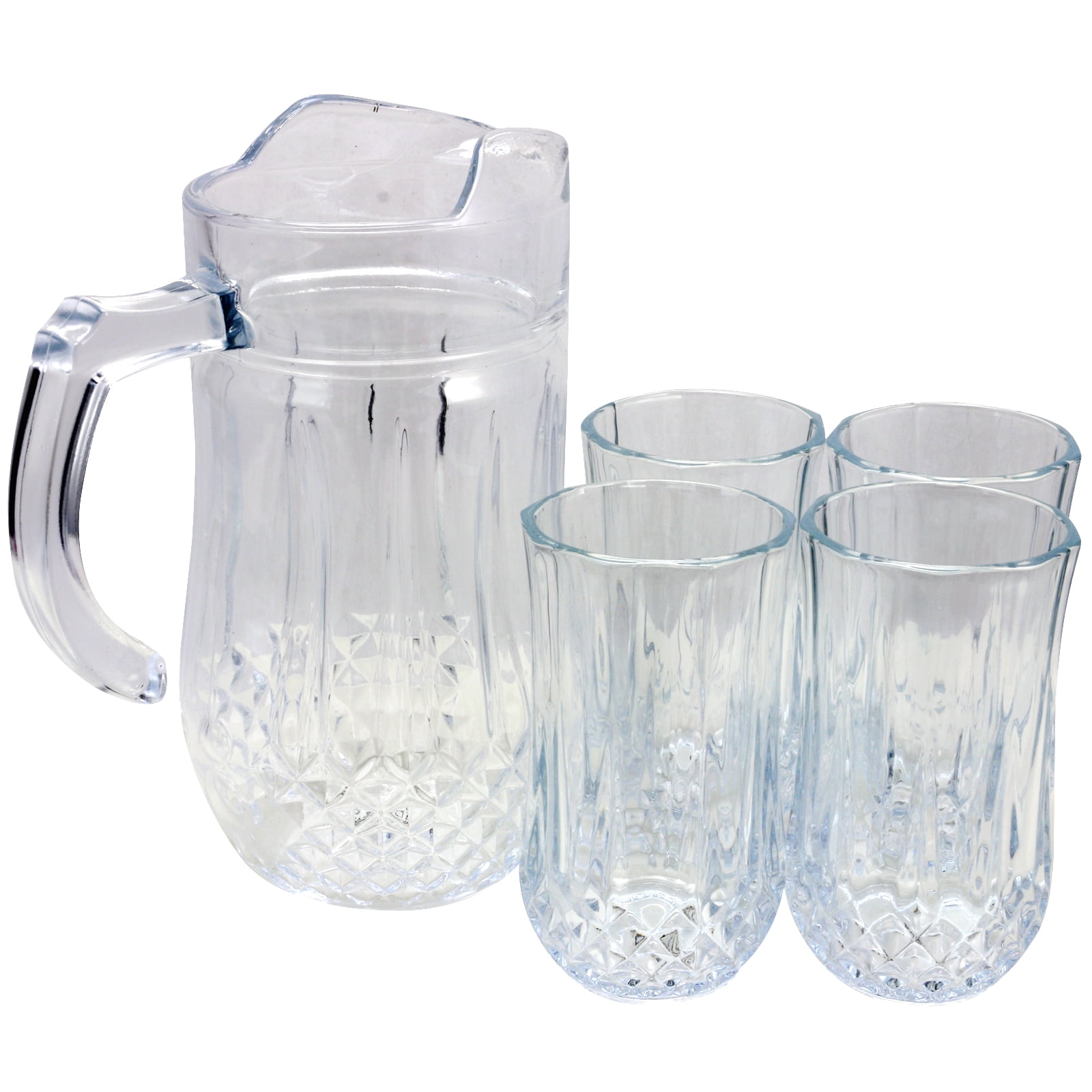 Gibson Home Jewelite 5 Piece Glass Pitcher Set