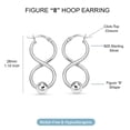 thumbnail image 4 of LeCalla 925 Sterling Silver Hoop Earrings for Women | Twisted Ball Bead Click-Top Drop Earrings, 4 of 7