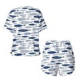thumbnail image 5 of Lsque Blue Fish Women's Short-Sleeved Pajama Set - 2 Piece Soft and Lightweight Sleepwear Set-3X-Large, 5 of 9