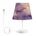 thumbnail image 2 of Purple Lilac Gold Marble Desk Lamp LED Table Nightstand Lamps with 3 Color Temperatures for Home Bedroom Living Room Decor 6x11, 2 of 8
