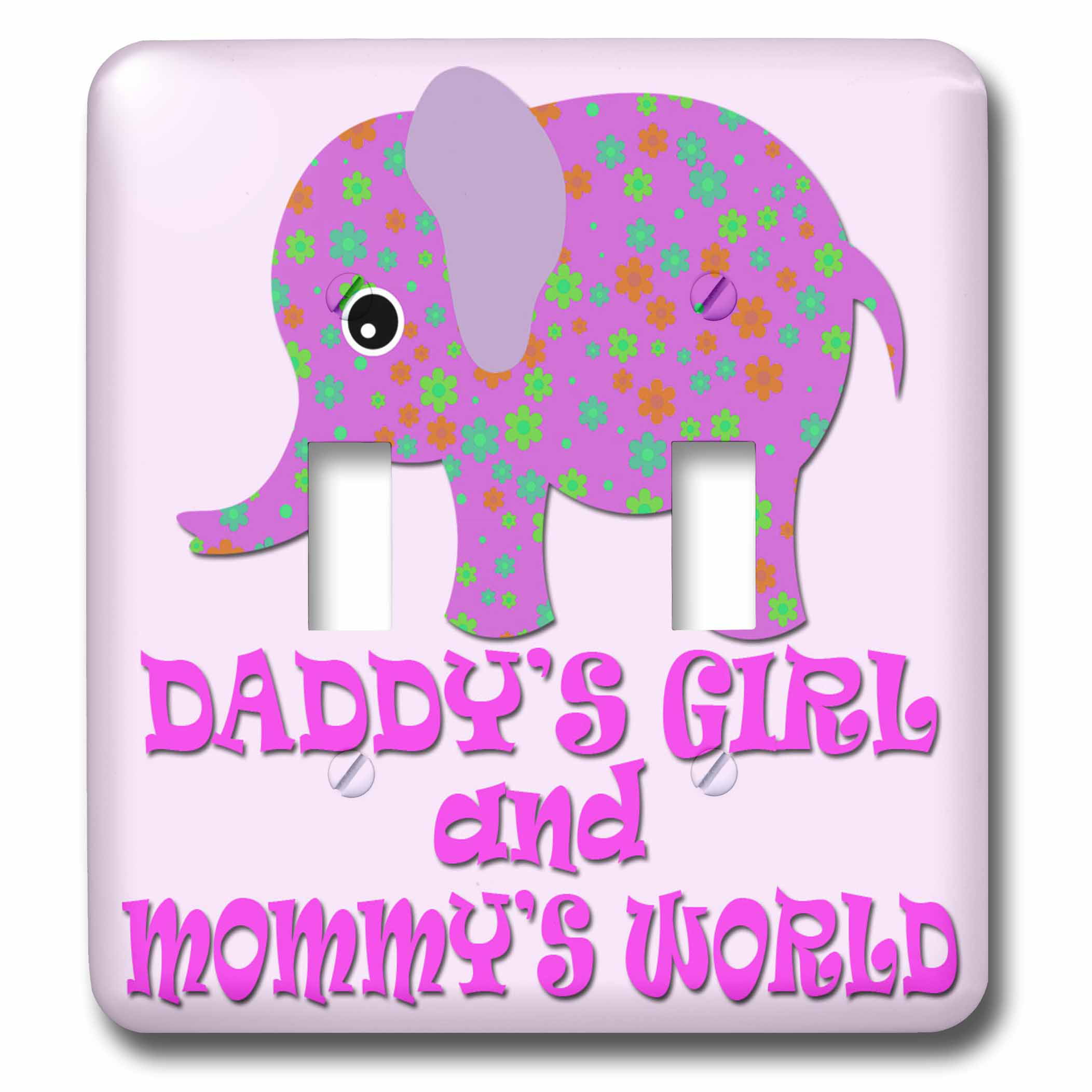 3dRose LSP_57085_2 Baby Shower-Cute Twin Elephants Pink and Blue Double Toggle Switch