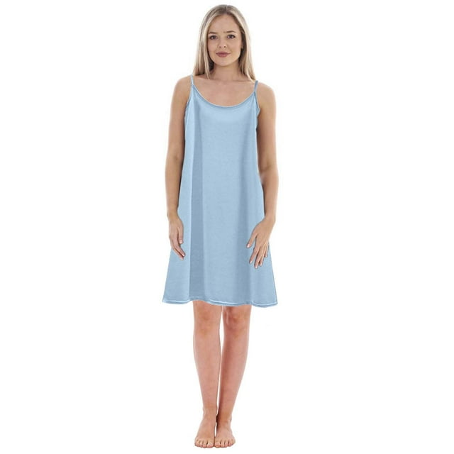 VBARHMQRT Pyjama en Soie pour Femmes, Couleur Unie avec Jupon Grande Taille, Robe de Nuit Ample (Courte)