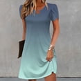 thumbnail image 2 of Women's Casual A-Line Dress Summer Beach Tshirt Dress Short Sleeve Flowy Sundresses Gray XL, 2 of 5