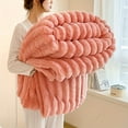 thumbnail image 1 of 1pc Thickened Blanket Soft And Comfortable Faux Rabbit Hair Reversible Blanket Thermal Fleece Blanket Nap Blanket Air Conditioning Blanket Office Gift Blanket Perfect For All Seasons, 1 of 6