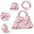 thumbnail image 3 of Modstep Women Mini Crossbody Purses Fashion Bow Leather Top Handle Shoulder Bags with Detachable Strap Ladies Daily Handbags Pink, 3 of 6