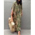 thumbnail image 4 of Robe de Plage Imprimée pour Femmes Manches Courtes Grande Taille Maillot de Bain Cover Ups, 4 of 5