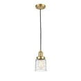 thumbnail image 4 of 201C-SG-G513-Innovations Lighting-Bell - 1 Light Cord Hung Mini Pendant In Industrial Style-10 Inches Tall and 5 Inches Wide-Satin Gold Finish-Deco, 4 of 5