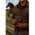 thumbnail image 6 of MARSHAL Equestrian Mens Cowhide Leather RFID Bifold Wallet with Running Horse Debossed Design Brown, 6 of 9