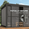 thumbnail image 3 of Mirador 111S Outdoor Pergola Aluminum Sliding PC Door w/Handle 10' Side, 4 Panels, Dark Grey(Not Pergola), 3 of 9