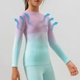 thumbnail image 2 of High Elasticity Quick Drying Girls Ski Compression Base Layer Set Breathable Warm Wicking Function for Children,Color:Black,Size:10-12 Years, 2 of 9