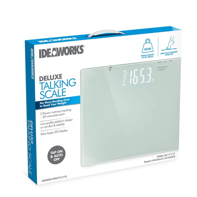 Báscula parlante de lujo JB8524. Báscula de baño digital parlante para medir el peso corporal. Mediciones de alta precisión. Capacidad para más de 270 kg. Pantalla extragrande, autocalibrada y balance