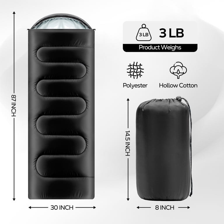 Lightweight Backpacking Sleeping Bag, 40°F to 77°F photo 4