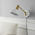 thumbnail image 6 of JONATHAN Y Lisa 18" Swing Arm 1-Light Modern Midcentury Iron USB Charging Port LED Sconce, White/Brass Gold, 6 of 9