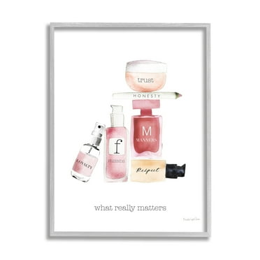 Stupell Industries Motivational Phrase Fashion Cosmetics What Really Matters Quote, 24 x 30, Design by Mercedes Lopez Charro