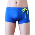 thumbnail image 2 of UVEASISHA Mens Slim Fit Swim Trunks 2025 Fashion Elastic Waist Swim Brief Square Leg Board Shorts with Side Drawstring Today's Sales Blue M, 2 of 7