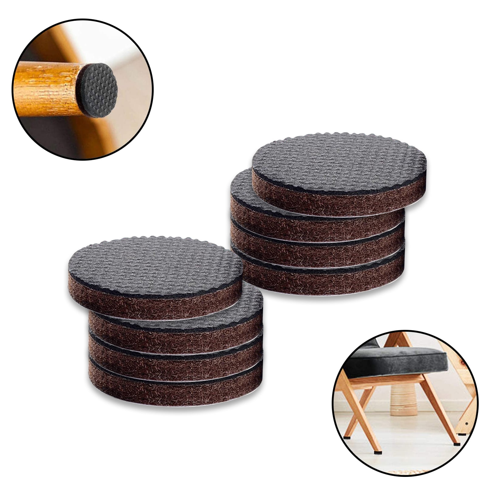 Slipstick GorillaPads CB149 Non-Slip Furniture Pads/Rubber Grippers (Set of  8) Self-Adhesive Furniture Feet Floor Protectors, 1-1/2 inch Round, Black