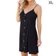 thumbnail image 1 of Vestido sin mangas con tirantes ajustables y cuello en V para niña, Negro, XL Vogacara AP001327-09, 1 of 7