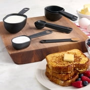 Mainstays 8-Piece Measuring Cup and Spoon Set - Durable, Space Saving Kitchen Essential, Black