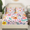 thumbnail image 3 of King Bed Bed Sheets Set ,Garden Floral Guinea Pig Sheet Set ,Cartoon Guinea Pig Sheets Kawaii Flower Plants Flat Fitted Sheet Ultra Soft, 3 of 6