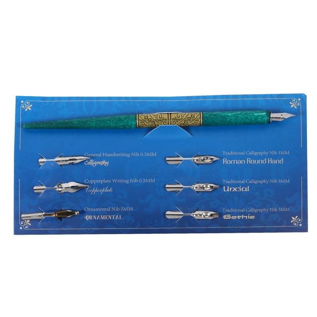 1 Set Retro Wood Handle Calligraphy Pens Ink Dip Pen Set for Art Writing Drawing