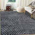 thumbnail image 4 of FairOnly 9'x12'Modern Area Rug with Symmetrical Fine Lines Machine Washable Low Pile Non-Slip Geometric Rugs for Living Room Bedroom，Dark Grey, 4 of 7