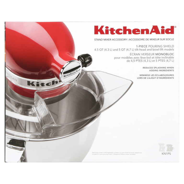 Fit 4.5 & 5 QT Pour Shield for KitchenAid Stand Mixer, KN1PS, KSM500PS,  KSM450