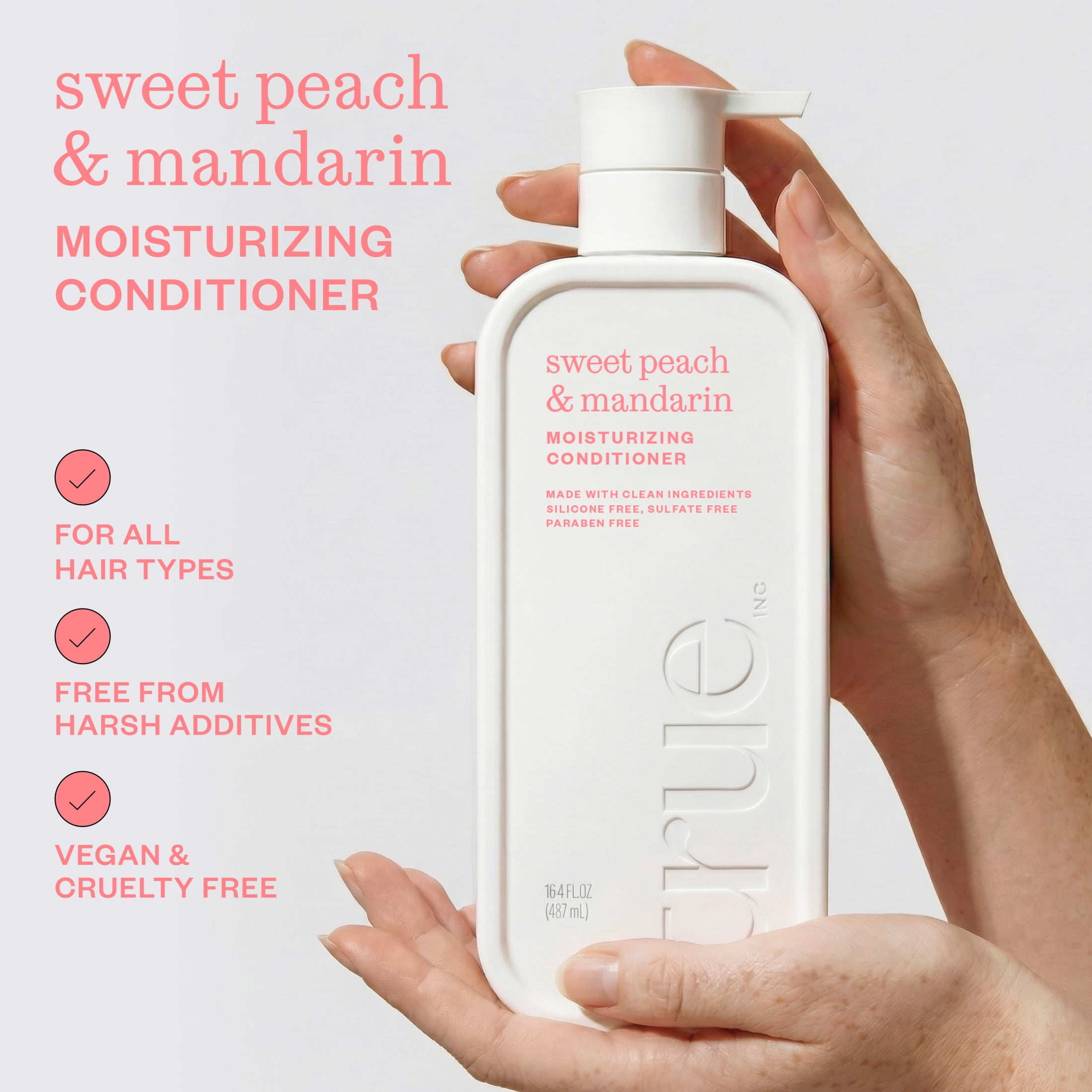 True Sweet Peach & Mandarin Moisturizing Conditioner -  Moisturizing and Hydrating Formula for Women & Men, 16.4 fl oz