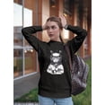 thumbnail image 2 of Astrowoman Holding A Planet Sweatshirt Women -Image by Shutterstock, Female Large, 2 of 4