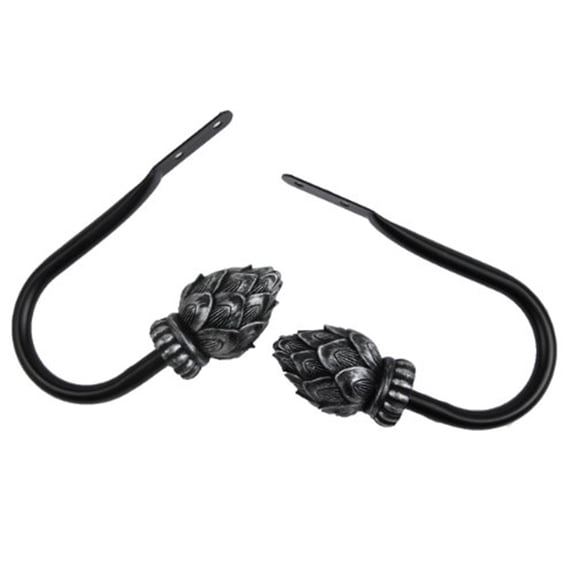 Bud Curtain Rod Holdback-Color:Black