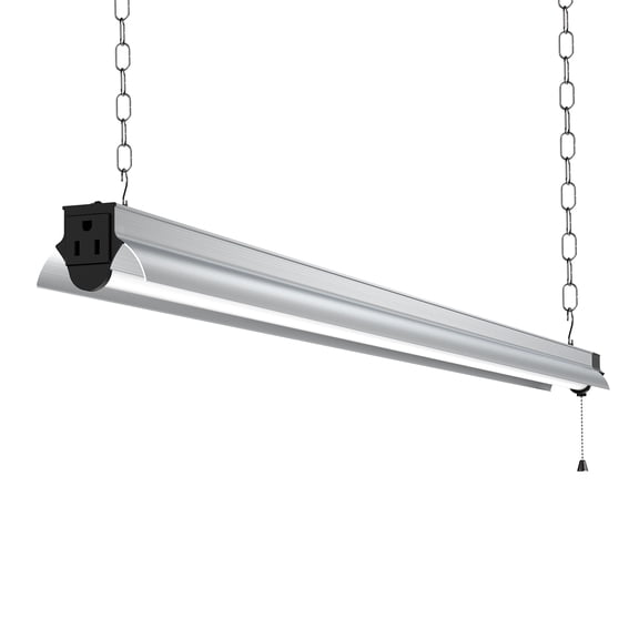 GT-Lite LED Shop Light, 4ft, 55W, 5000 Lumens, 5000K Daylight, Linkable, Pull Chain, for Garage, Basement, Workshop