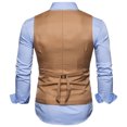 thumbnail image 4 of Xysaqa Men's Double Breasted Suit Vests, Slim Fit Formal Dress Waistcoat Pocket Casual Business Suit Vest Tuxedo M-XXL, 4 of 6