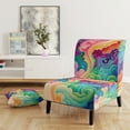 thumbnail image 2 of Designart "Multicolor Swirly Clouds II" Upholstered Modern & Contemporary Accent Chair and Modern & Contemporary Arm Chair - Multiple Color & Pattern, 2 of 7