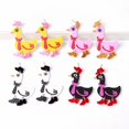 thumbnail image 2 of Cute Colorful Acrylic Duck In Hat Drop Earrings for Women 2023 Cartoon Wear Scarf Animal Dangle Earrings Statement Jewelry Gifts, 2 of 4