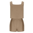 thumbnail image 6 of TaTaai Womens Smocked Ruffle Set Womens Two Piece Summer Outfit Square Neck Crop Tank And Shorts Set For Beach Gift, 6 of 7