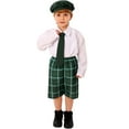 thumbnail image 4 of ESASSALY Boy Irish Festival Costume Set Plaid Short Pants with Hat and Tie, 4 of 8