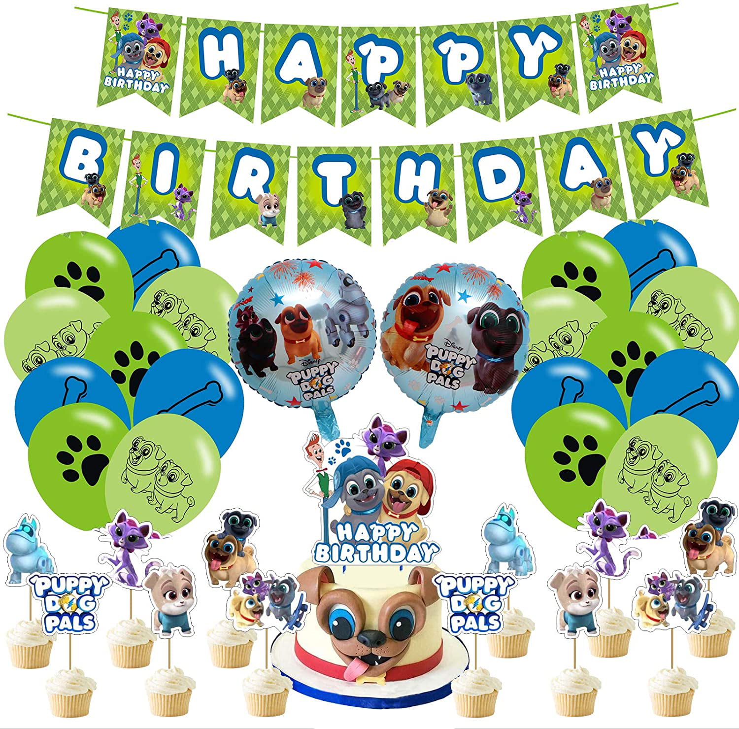 Set of 6 Disney Puppy Dog Pals Balloons Birthday Party Supplies 
