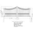 thumbnail image 2 of ALEKO DG16MOSD Style Manhattan Ornemental Fer Forgé Double Entrée Porte 16' Haute Qualité, 2 of 9